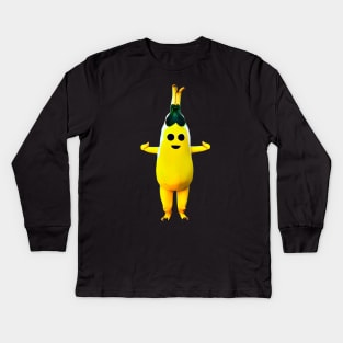 Banana Man Wants A Hug Kids Long Sleeve T-Shirt